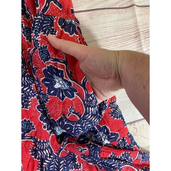 Knox Rose Women's Red Floral Bohemian Maxi Dress - Large - Picture 4 of 10